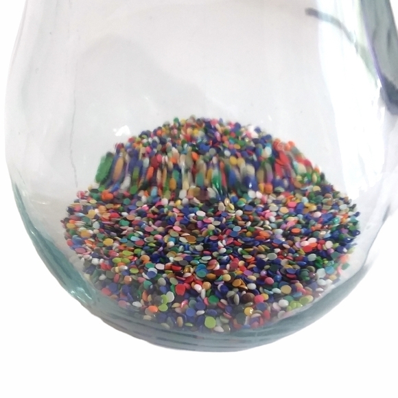 Glass Light Bulb Sand Bottle with Diamond Dots - Picture 5 of 5